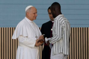 papa Lleó XIV, centre CEDIA, persones sense llar (J.J. Guillén, ACN)