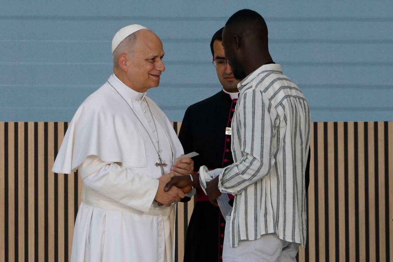 papa Lleó XIV, centre CEDIA, persones sense llar (J.J. Guillén, ACN)