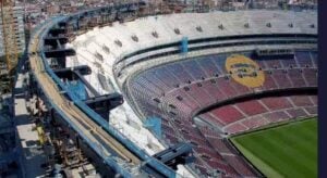 Vista de les obres de l'estadi Spotify Camp Nou del FC Barcelona.