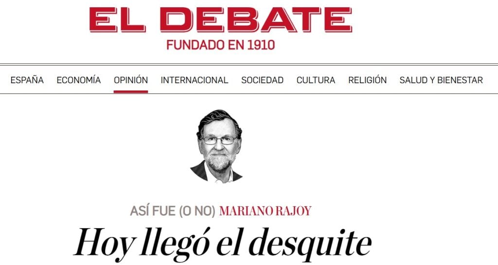 Mariano Rajoy escrivint un article per El Debate