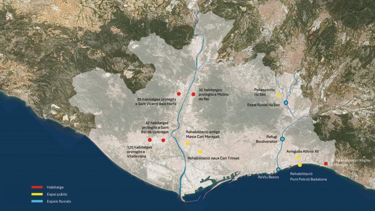 Les actuacions de l’AMB aquest 2026 en nous habitatges, la millora de l’espai i la restauració de les zones fluvials.